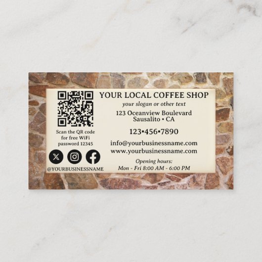 Foto QR-code Koffie Winkelen Visitekaartje (Achterkant)