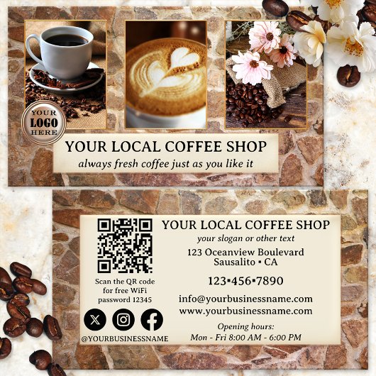 Foto QR-code koffiezaak visitekaartje