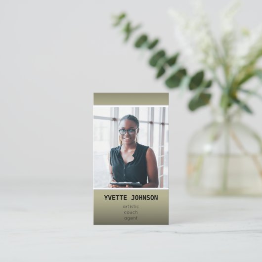 Foto Qr Code Logo Professional Consulting Green Visitekaartje (Staand voorkant)