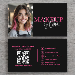 Foto QR Code Make-up Artist Hot Pink Visitekaartje