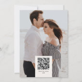 Foto QR-code Minimalistische Strik Bruiloft Coquet Save The Date (Achterkant)
