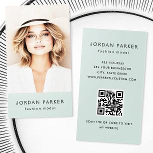 Foto QR code mode blauw groen visitekaartjes