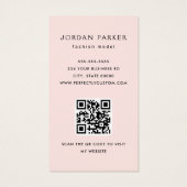 Foto QR code mode model roze visitekaartjes (Achterkant)