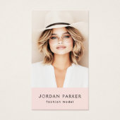 Foto QR code mode model roze visitekaartjes (Voorkant)
