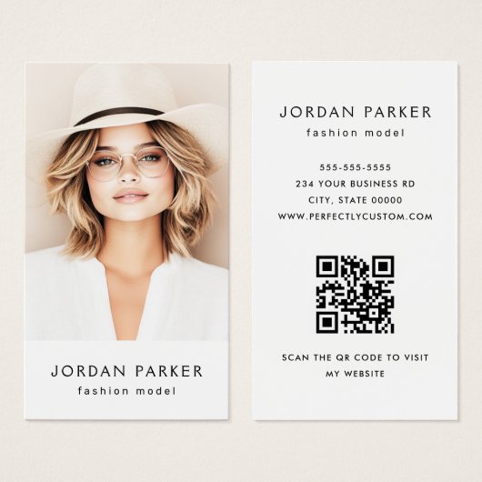 Foto QR code mode model witte visitekaartjes (Voorkant /achterkant)