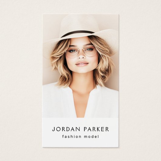 Foto QR code mode model witte visitekaartjes (Voorkant)