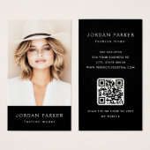 Foto QR-code mode model zwarte visitekaartjes (Voorkant /achterkant)