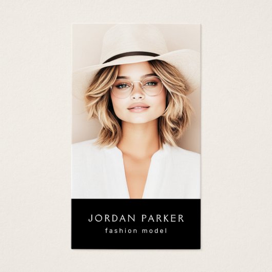 Foto QR-code mode model zwarte visitekaartjes (Voorkant)