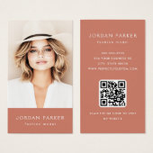Foto QR-code mode terracotta visitekaartjes (Voorkant /achterkant)
