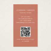 Foto QR-code mode terracotta visitekaartjes (Achterkant)