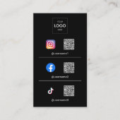 Foto QR Code Modern Logo Zwart Visitekaartje (Voorkant)