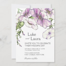 Foto QR Code Modern Pansy Wedding Kaart