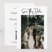 Foto QR Code Modern Wedding Save the Date Kaart (Voorkant / Achterkant)