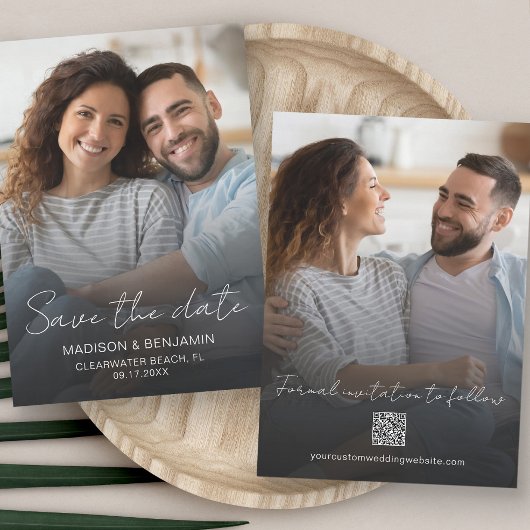 Foto QR-code moderne bruiloft Save The Date