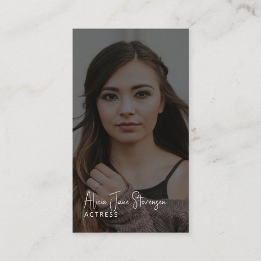 Foto QR CODE moderne professionele actrice Visitekaartje (Voorkant)