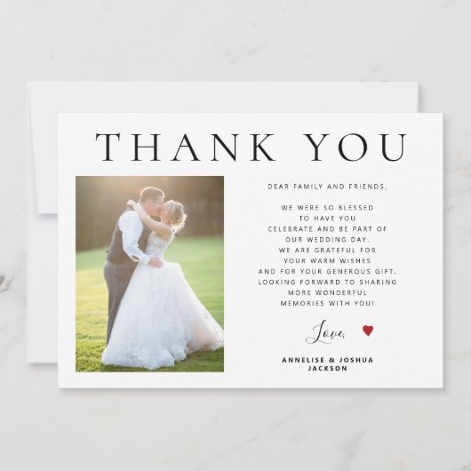 Foto QR code moderne typografie bruiloft bedankt Kaart (Voorkant)