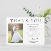 Foto QR code moderne typografie bruiloft bedankt Kaart (Staand voorkant)