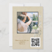 Foto QR Code Moderne Wildflower bruiloft Kaart (Achterkant)