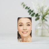 Foto QR Code Monogram Eenvoudig Elegant Visitekaartje (Staand voorkant)