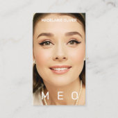 Foto QR Code Monogram Eenvoudig Elegant Visitekaartje (Voorkant)