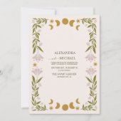 Foto QR Code Mystieke Botanische Bruiloft Kaart (Voorkant)