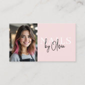 Foto QR Code Nail Specialist Moderne Typografie Visitekaartje (Voorkant)