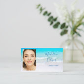 Foto QR Code Ocean Beach Zee Travel Blue Visitekaartje (Staand voorkant)