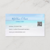Foto QR Code Ocean Beach Zee Travel Blue Visitekaartje (Achterkant)