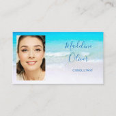 Foto QR Code Ocean Beach Zee Travel Blue Visitekaartje (Voorkant)