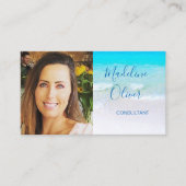 Foto QR Code Ocean Beach Zee Travel Blue Visitekaartje (Voorkant)