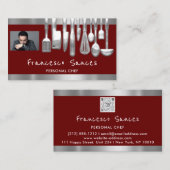 Foto QR Code Personal Chef Cooking Burgundydì Visitekaartje (Voorkant / Achterkant)