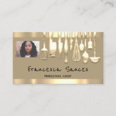 Foto QR Code Personal Chef Cooking Lounge Mustard Visitekaartje (Voorkant)