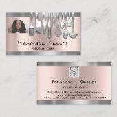 Foto QR Code Personal Chef Cooking Lounge Silver Visitekaartje (Voorkant / Achterkant)