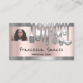 Foto QR Code Personal Chef Cooking Lounge Silver Visitekaartje (Voorkant)