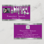 Foto QR Code Personal Chef Cooking Lounge Visitekaartje (Voorkant / Achterkant)