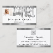 Foto QR Code Personal Chef Cooking Lounge White Visitekaartje (Voorkant / Achterkant)