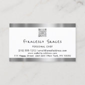 Foto QR Code Personal Chef Cooking Lounge White Visitekaartje (Achterkant)