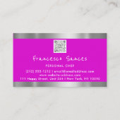 Foto QR Code Personal Chef Cooking Paars Visitekaartje (Achterkant)