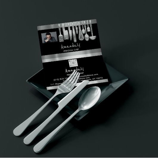 Foto QR Code Personal Chef Cooking Restaurant Bar Visitekaartje