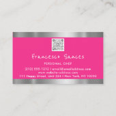 Foto QR Code Personal Chef Koking Roze Visitekaartje (Achterkant)