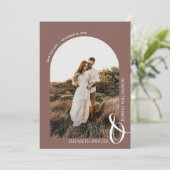 Foto QR Code Roos Taupe Wedding Save The Date (Staand voorkant)