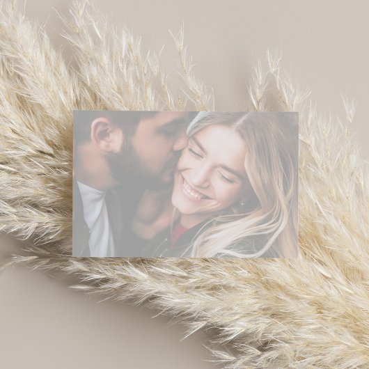 Foto QR code RSVP online blauw bloemig elegant Informatiekaartje