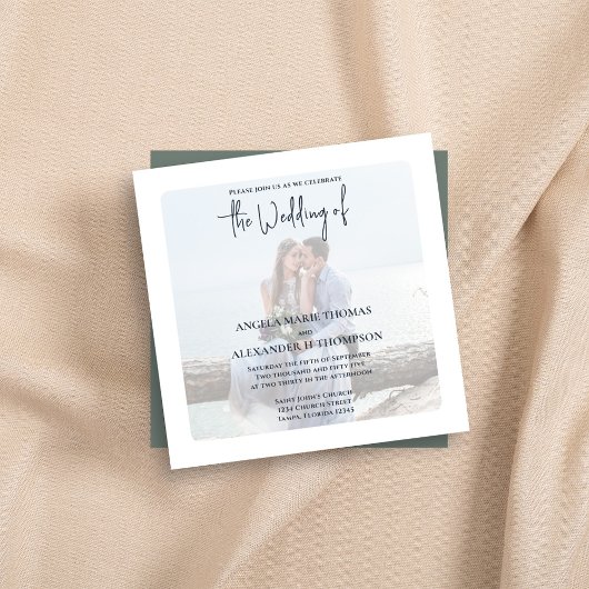 Foto QR Code RSVP Online Eenvoudig Mos Groen Kaart