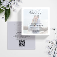 Foto QR Code RSVP Online Elegant Lichtblauw