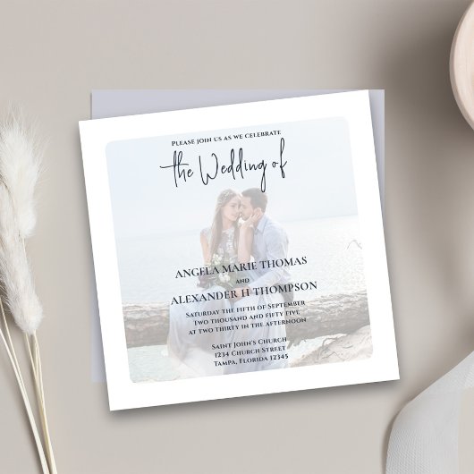 Foto QR Code RSVP Online Elegant Lichtblauw Kaart