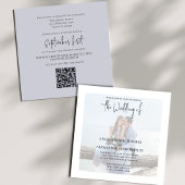 Foto QR Code RSVP Online Elegant Lichtblauw Kaart