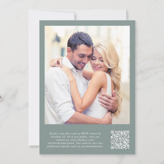 Foto QR Code Sage Achtergrond voor Vellum Overlay Kaart (Achterkant)