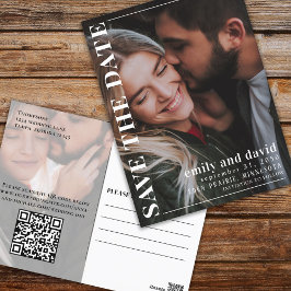 Foto QR Code Save the Date Modern Minimalist Briefkaart