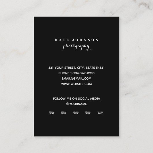 Foto QR Code Script Aangepaste sociale media picto Visitekaartje (Achterkant)