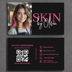 Foto QR Code Skin Care Specialist Hot Pink Visitekaartje